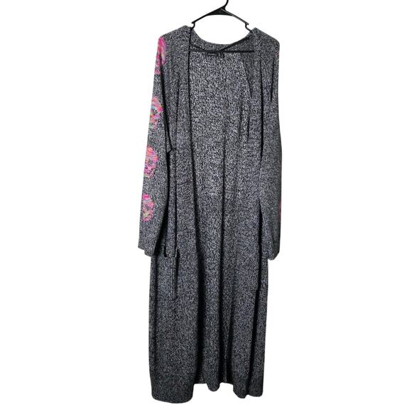 Torrid Lovesick Cardigan Sweater Duster Long Plus Size 3X Skull Space Dye Gray - Picture 4 of 7